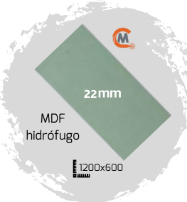 Placa MDF  hidrófugo de 22mm 1200x600