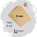Conjunto 6 placas (pack) MDF Cru 5mm c/600x400