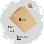 Conjunto 6 placas (pack) MDF cru 3mm c/600x400