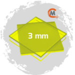 Acrílico Vazado Amarelo fluorescente 3mm 600X400