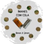 Magnéticos neodimio com cola (8x2)mm