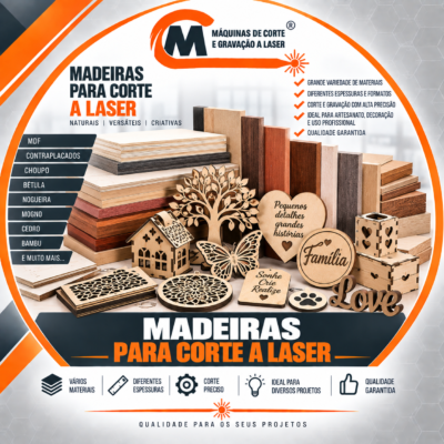 Madeiras para corte a laser