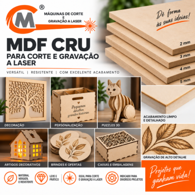 MDF Cru para Corte e Gravação a Laser